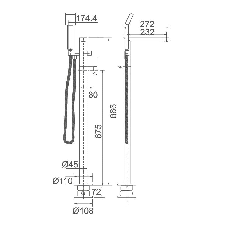 ACQUA Free Standing Bath Set (WT 880F)