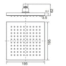 DOCCIA 195 Square Shower Head (SH SQ1950)