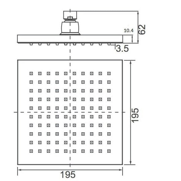 DOCCIA 195 Square Shower Head (SH SQ1950)