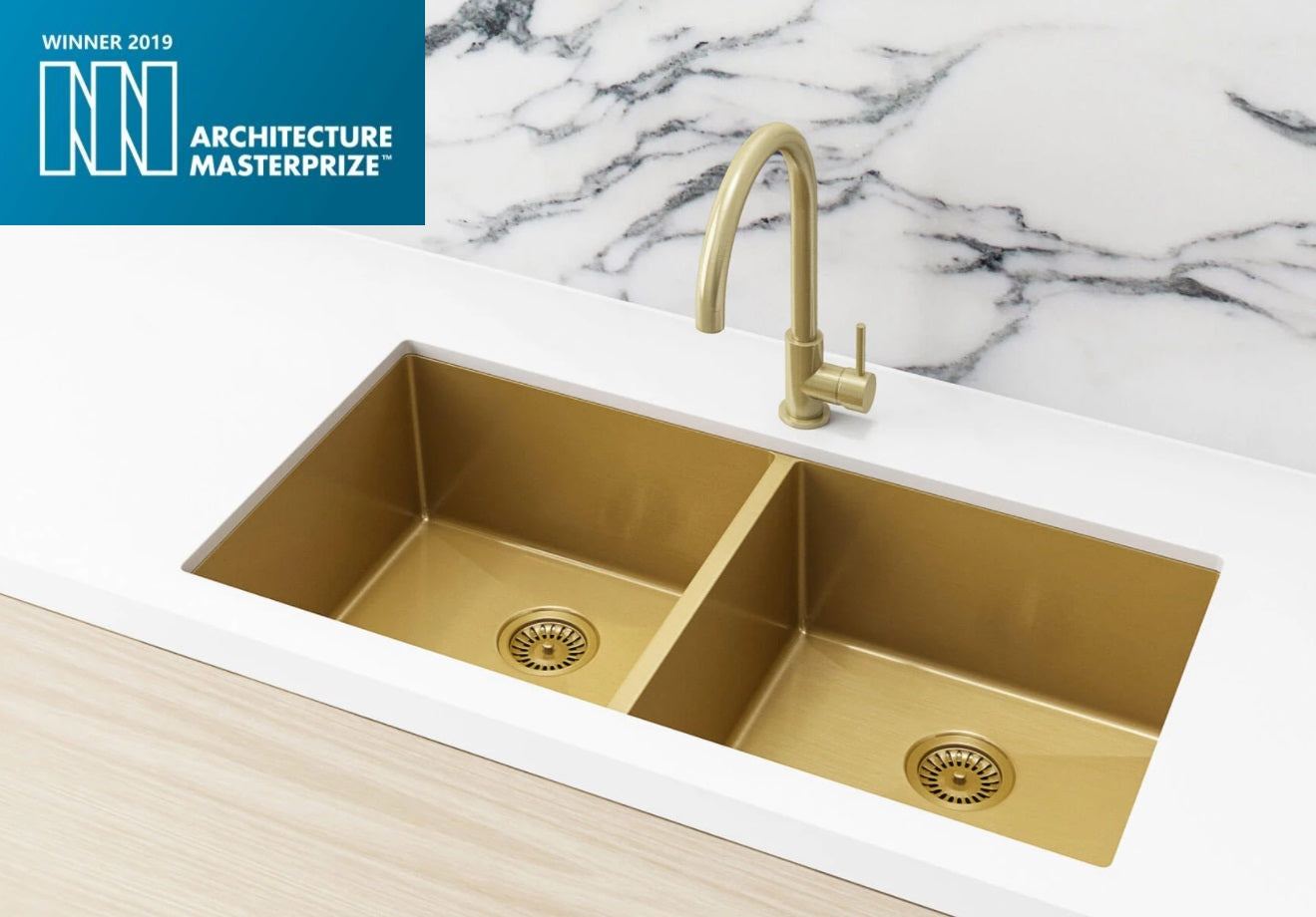 Meir Kitchen Sink Double Bowl 860 x 440