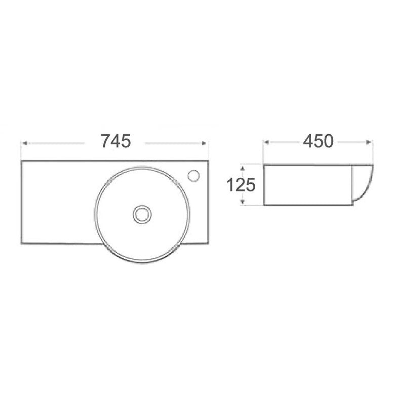 CHLOE Wall Hung Basin (WB 7445W)