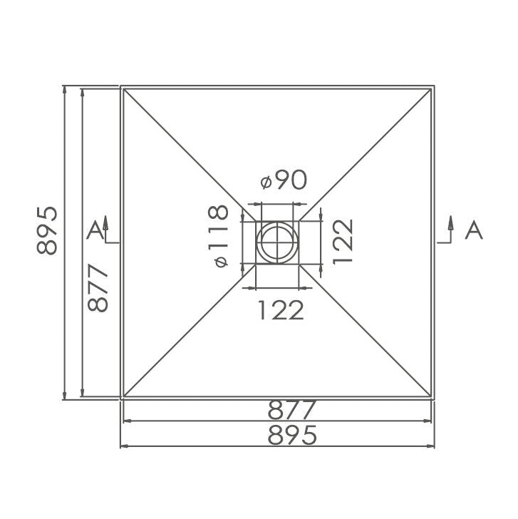 895mm Tile Tray with Grate (SB-TT895)