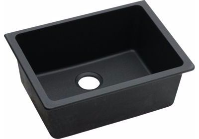 Black Granite Quartz Stone Undermount Kitchen Sink Single Bowl | 635 x 470 x 241 mm