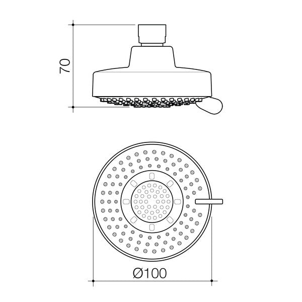 Caroma Splash Shower Rose 5 Function