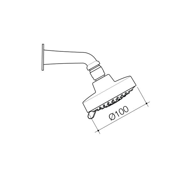 Flexispray Bermuda Fixed Wall Shower 3 Function