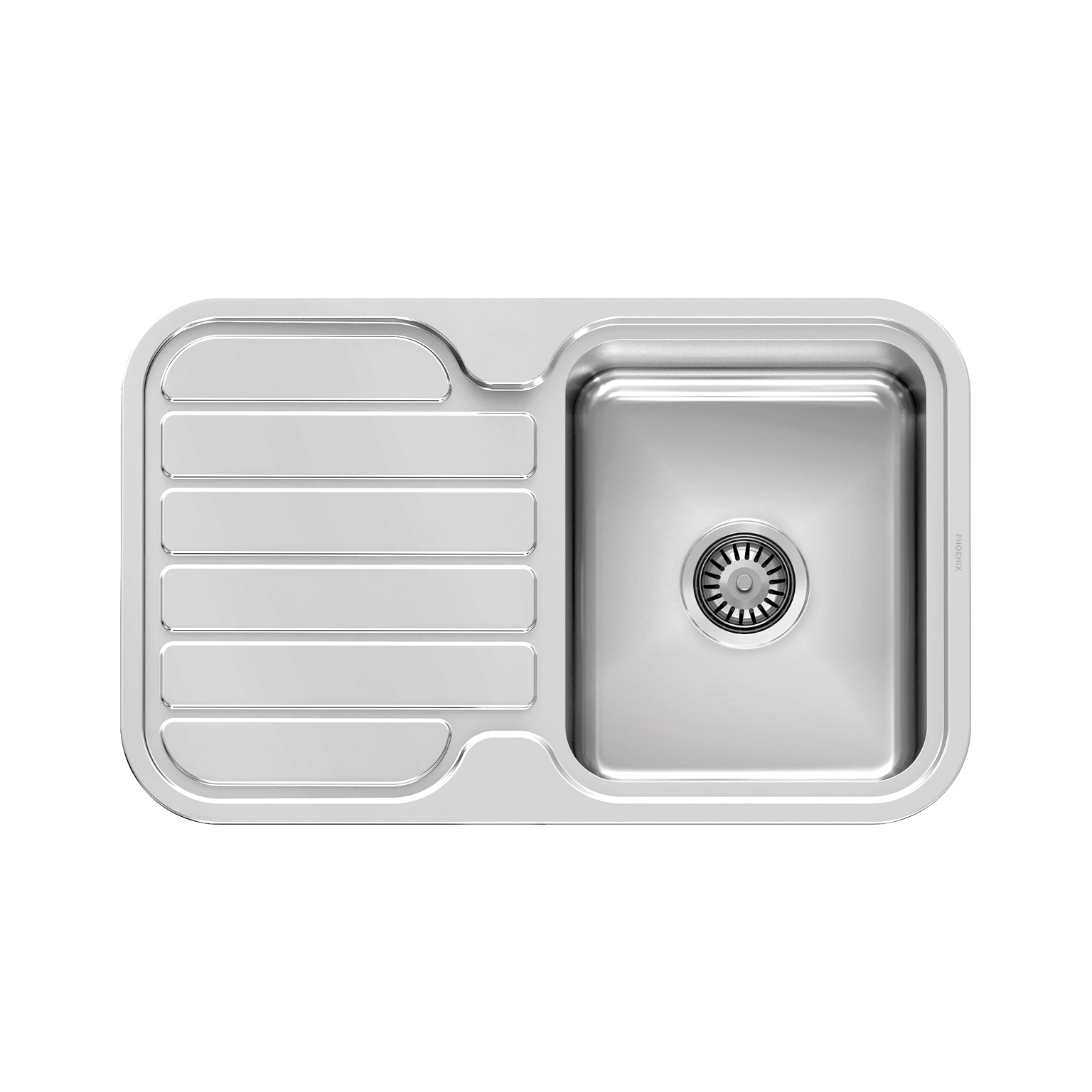 Phoenix 1000 Series Single Bowl Sink with Drainer and No Taphole