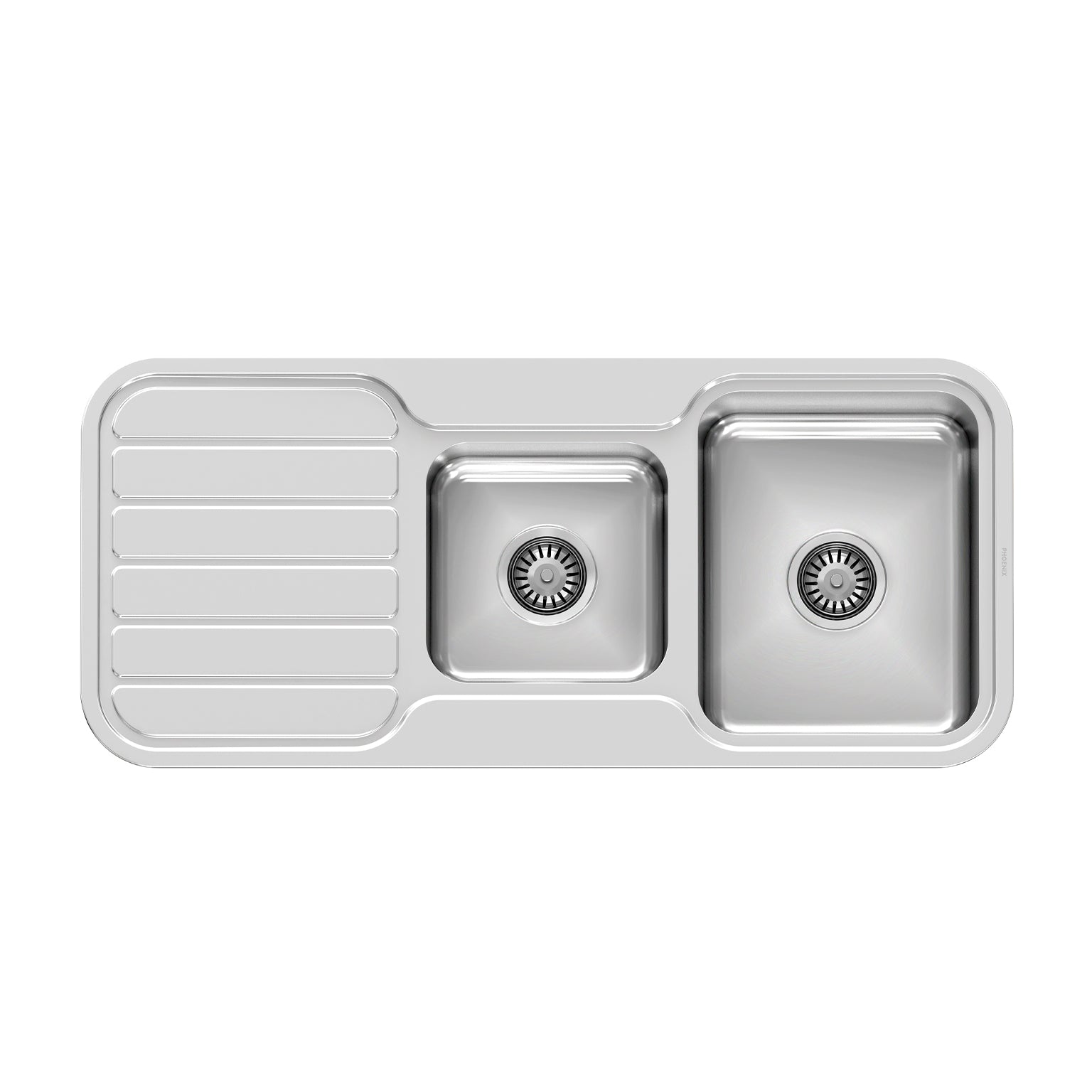 Phoenix 1000 Series 1 and 3/4 Bowl Sink with Drainer and No Taphole
