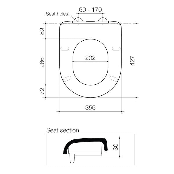 Caroma Liano Single Flap Care Seat - with GermGard®