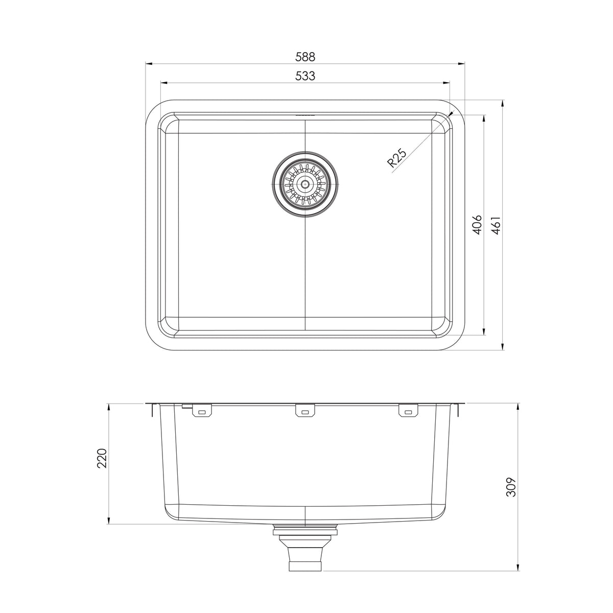 Phoenix 2000 Series Large Single Bowl Sink