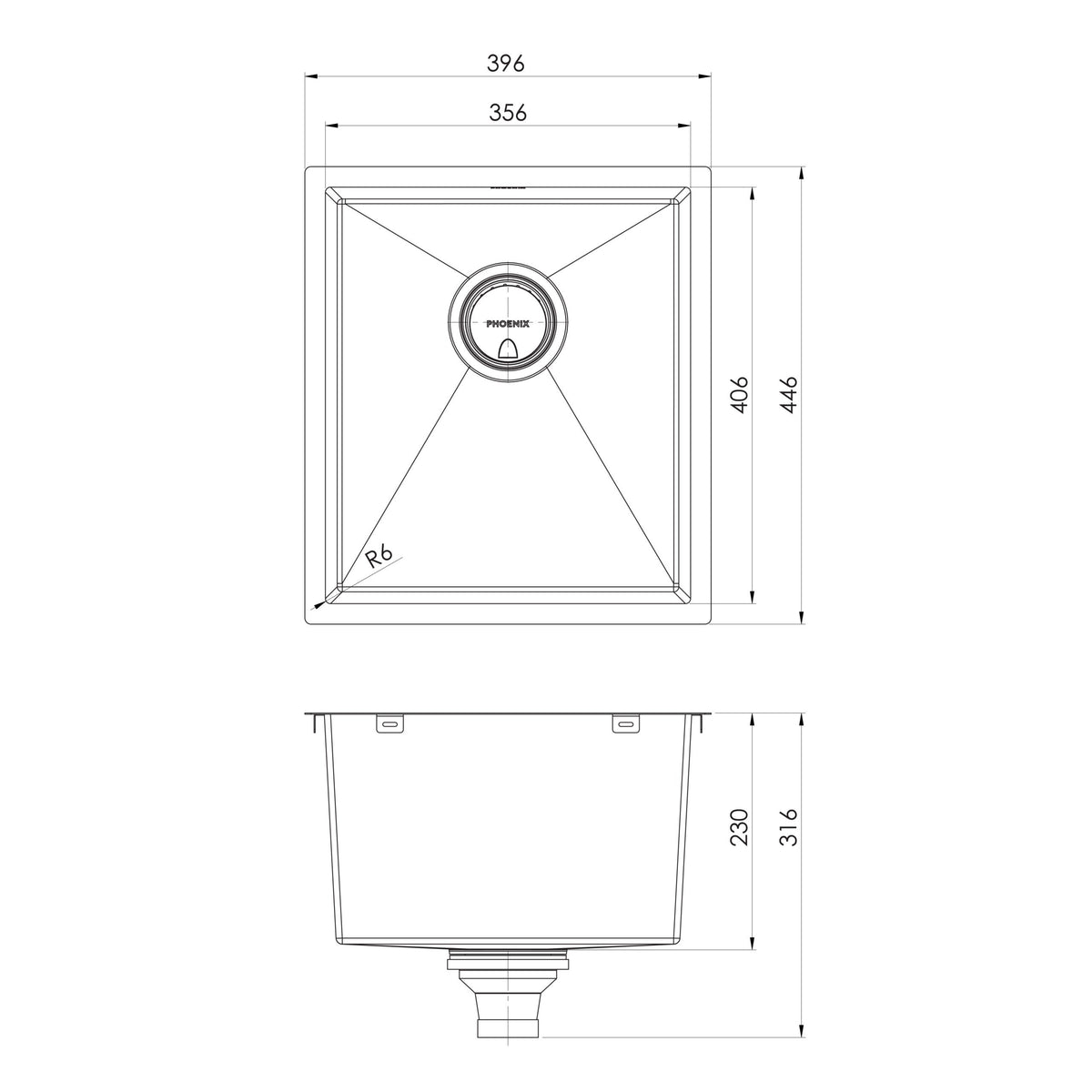 Phoenix 4000 Series Single Bowl Sink