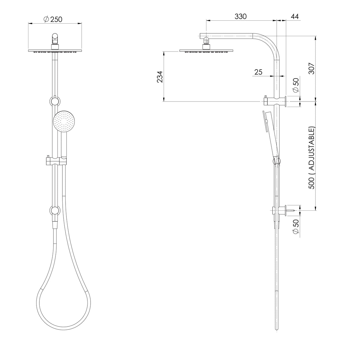 Phoenix Vivid Slimline SS 316 Twin Shower