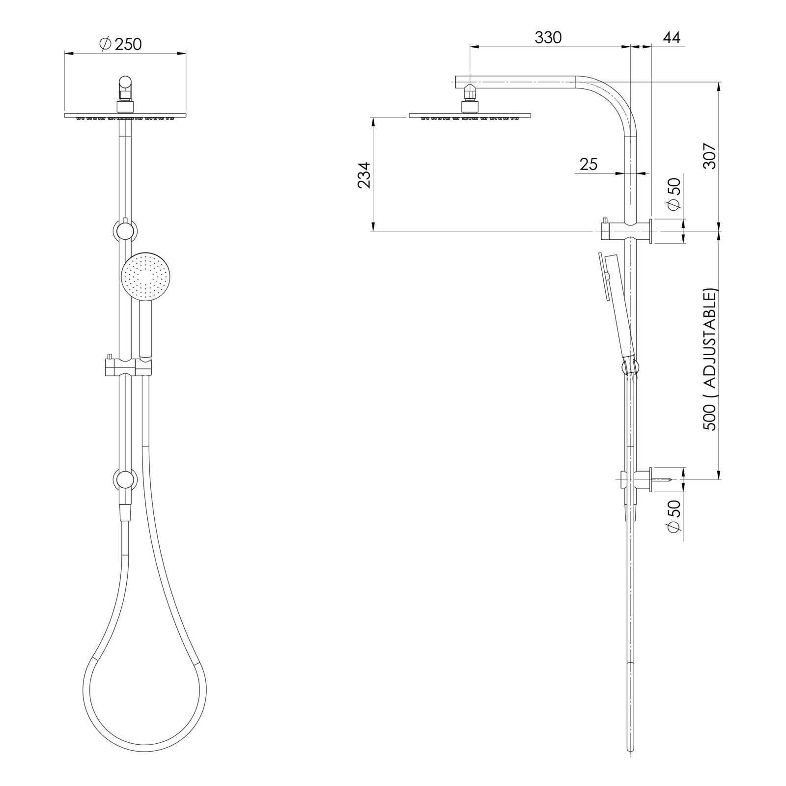 Phoenix Vivid Slimline SS 316 Twin Shower