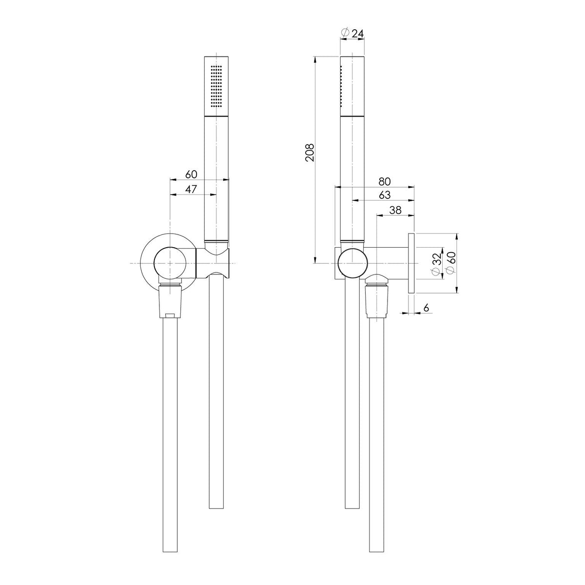 Phoenix Vivid Slimline SS 316 Microphone Hand Shower