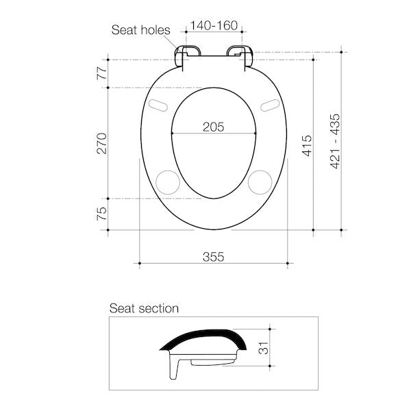 Caroma Pedigree II Single Flap Care Seat with GermGard®