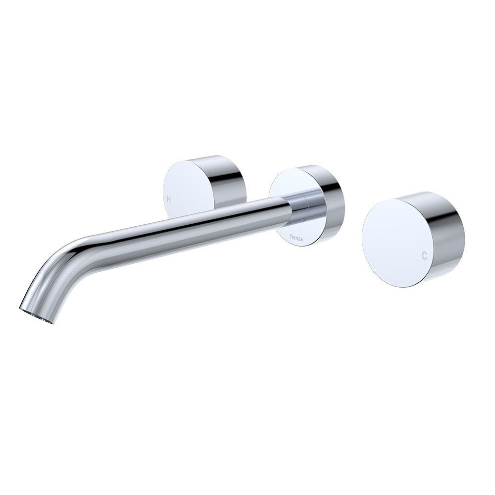 Kaya Wall Set, Round Taps, 220mm Outlet - Brushed Copper