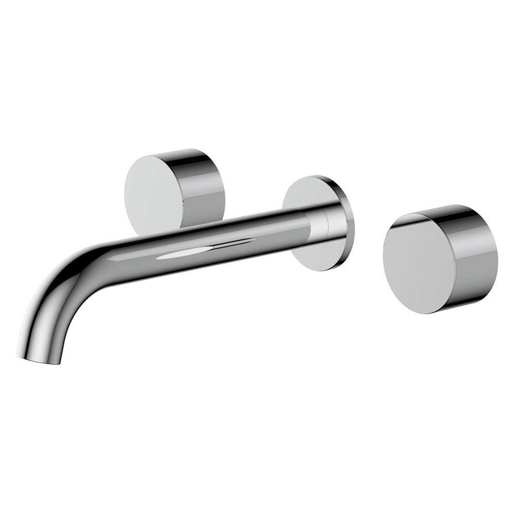 Kaya Wall Set, Round Taps, 180mm Outlet - Brushed Copper