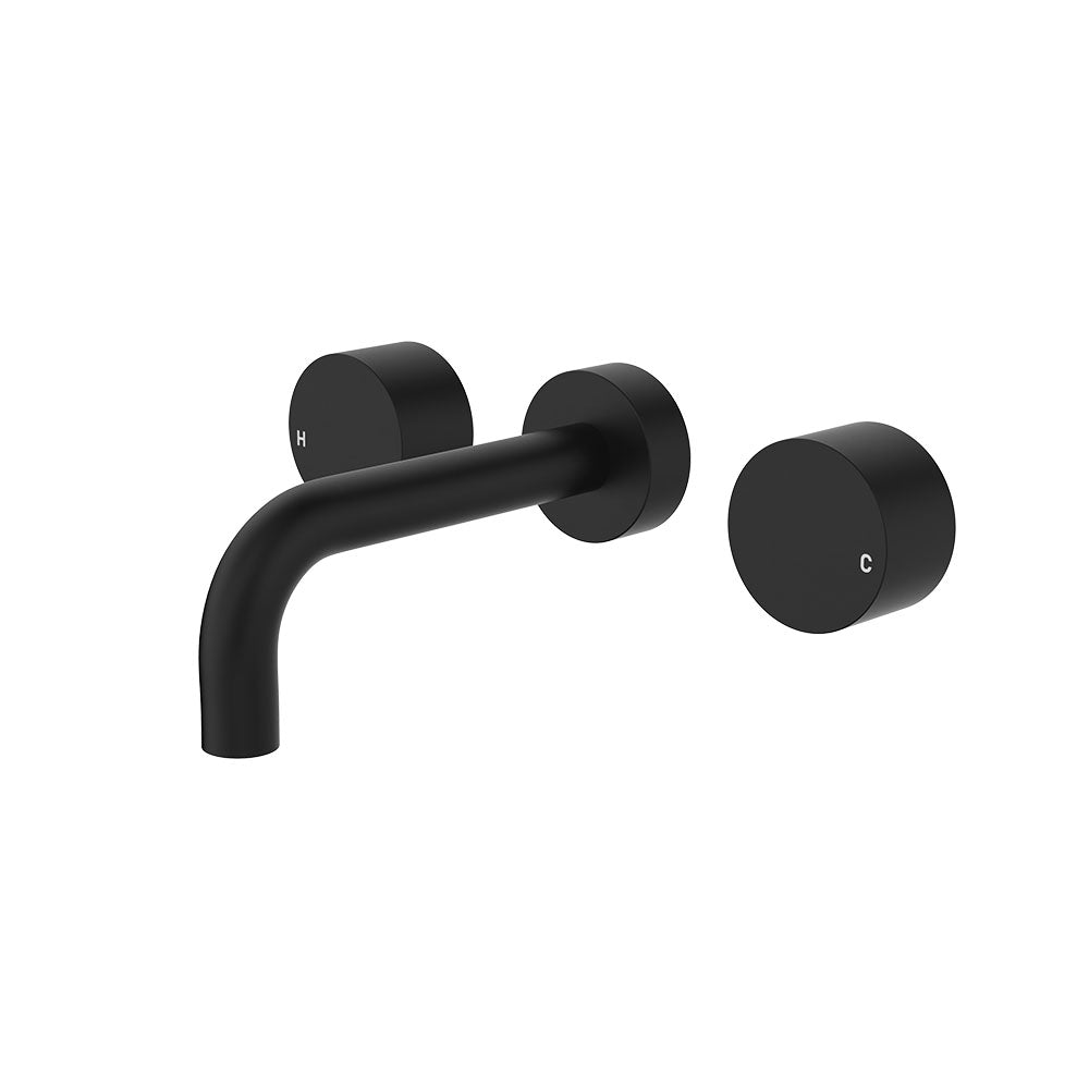 Kaya Wall Set, Round Taps, 130mm Outlet - Matte Black