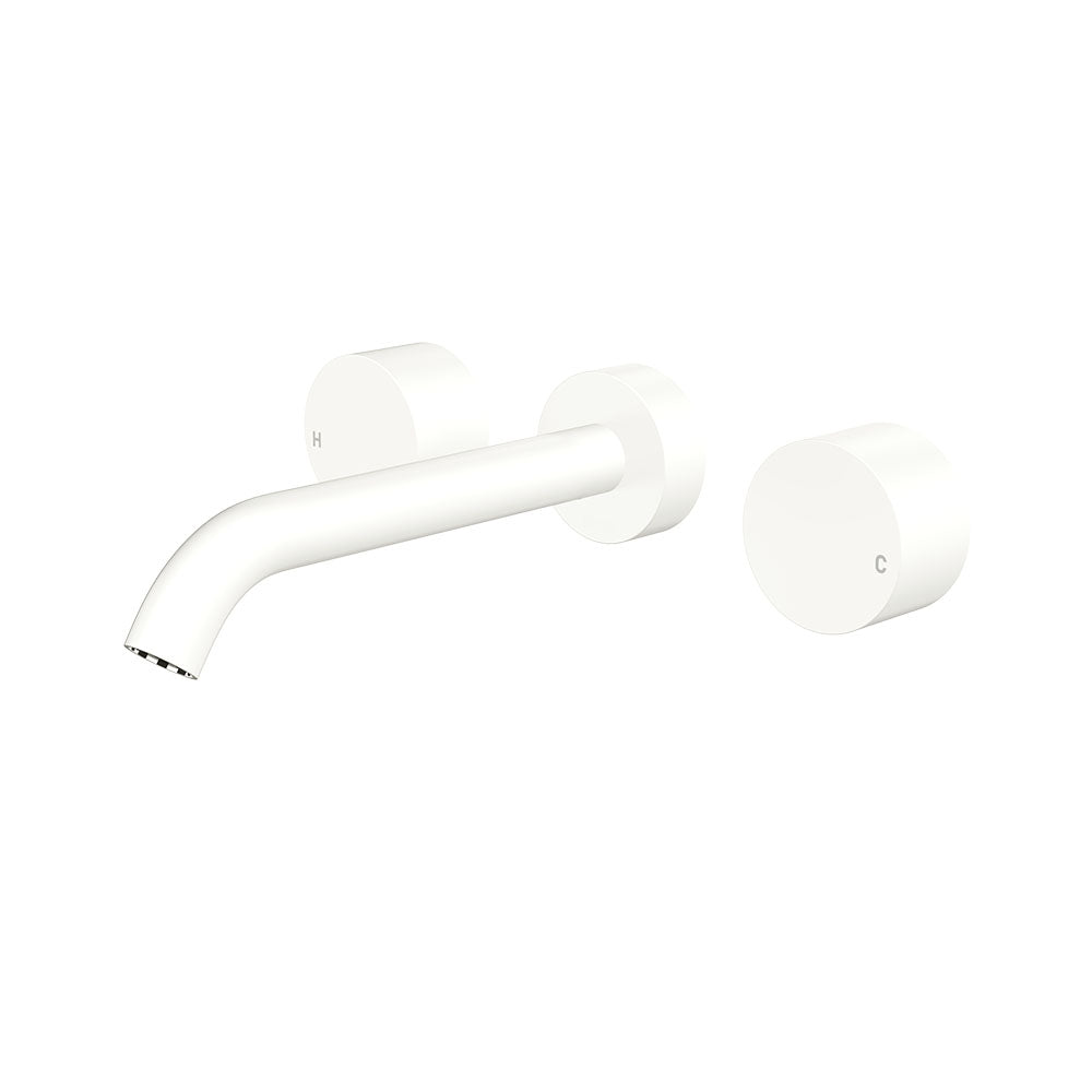 Kaya Wall Set, Round Taps, 180mm Outlet - Matte White