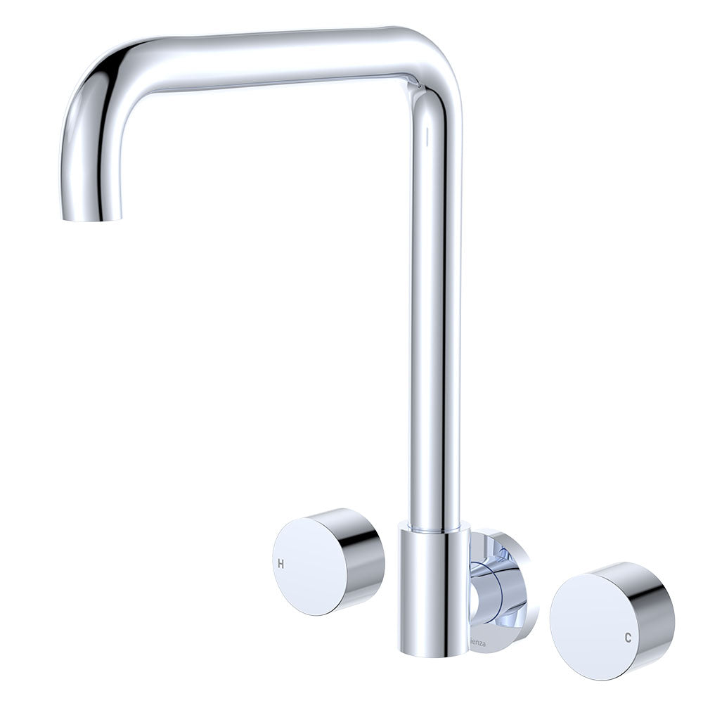 Kaya Squareline Wall Set, Round Taps - Brushed Copper