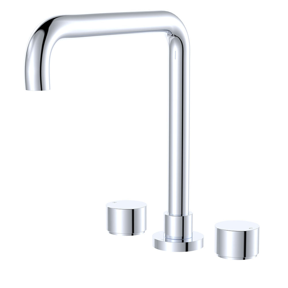 Kaya Squareline Hob Set, Round Taps - Brushed Copper