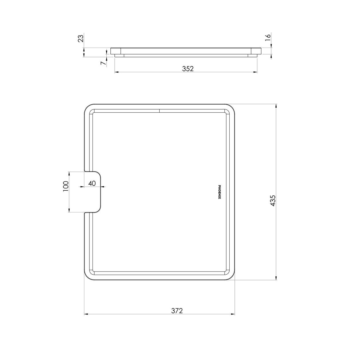 Phoenix Large Chopping Board 435mm x 372mm