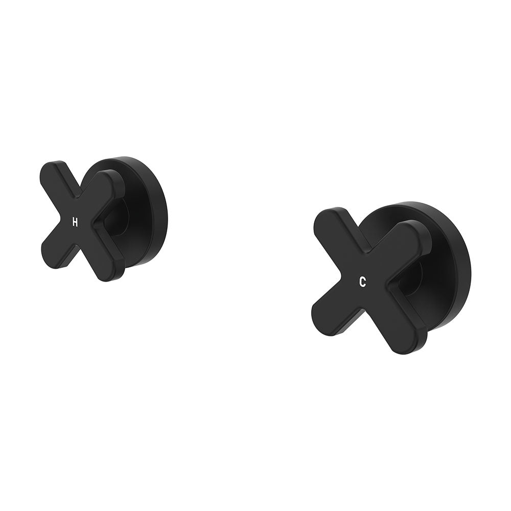 Kaya Cross Wall Taps - Matte Black