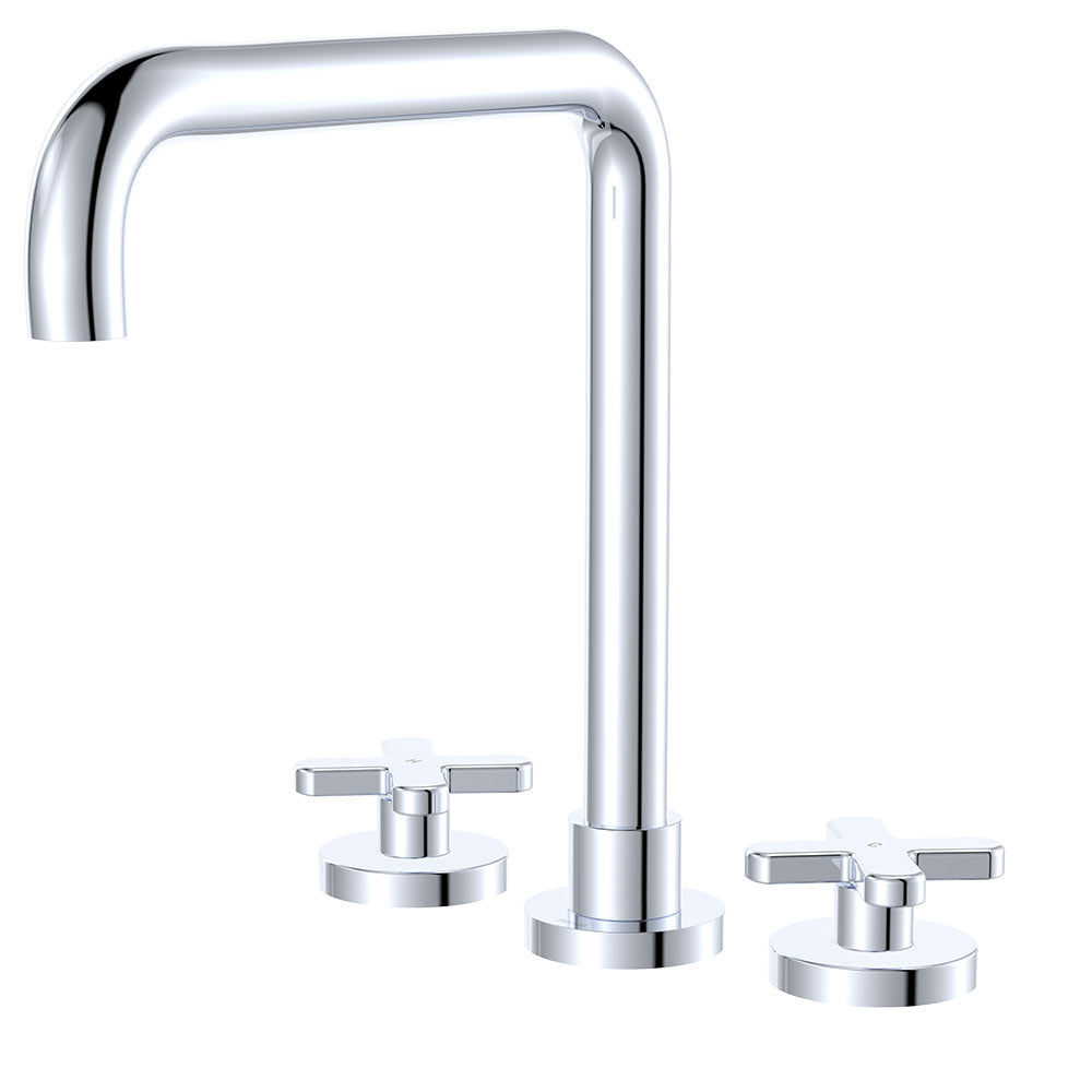 Kaya Squareline Hob Set, Cross Taps - Brushed Copper