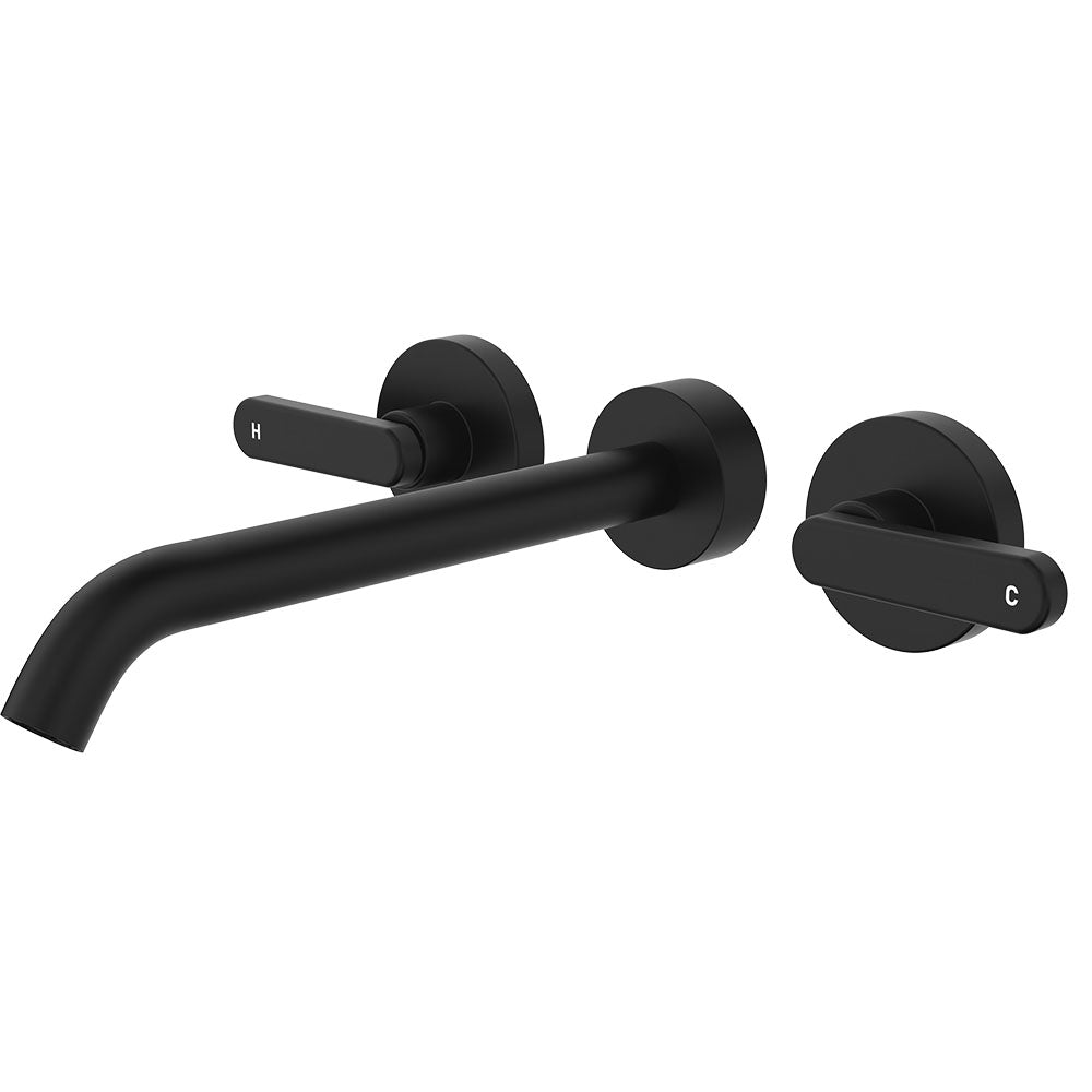 Kaya Wall Set, Lever Taps, 220mm - Matte Black