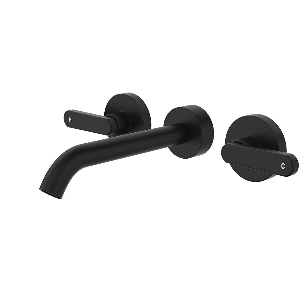 Kaya Wall Set, Lever Taps, 180mm - Matte Black