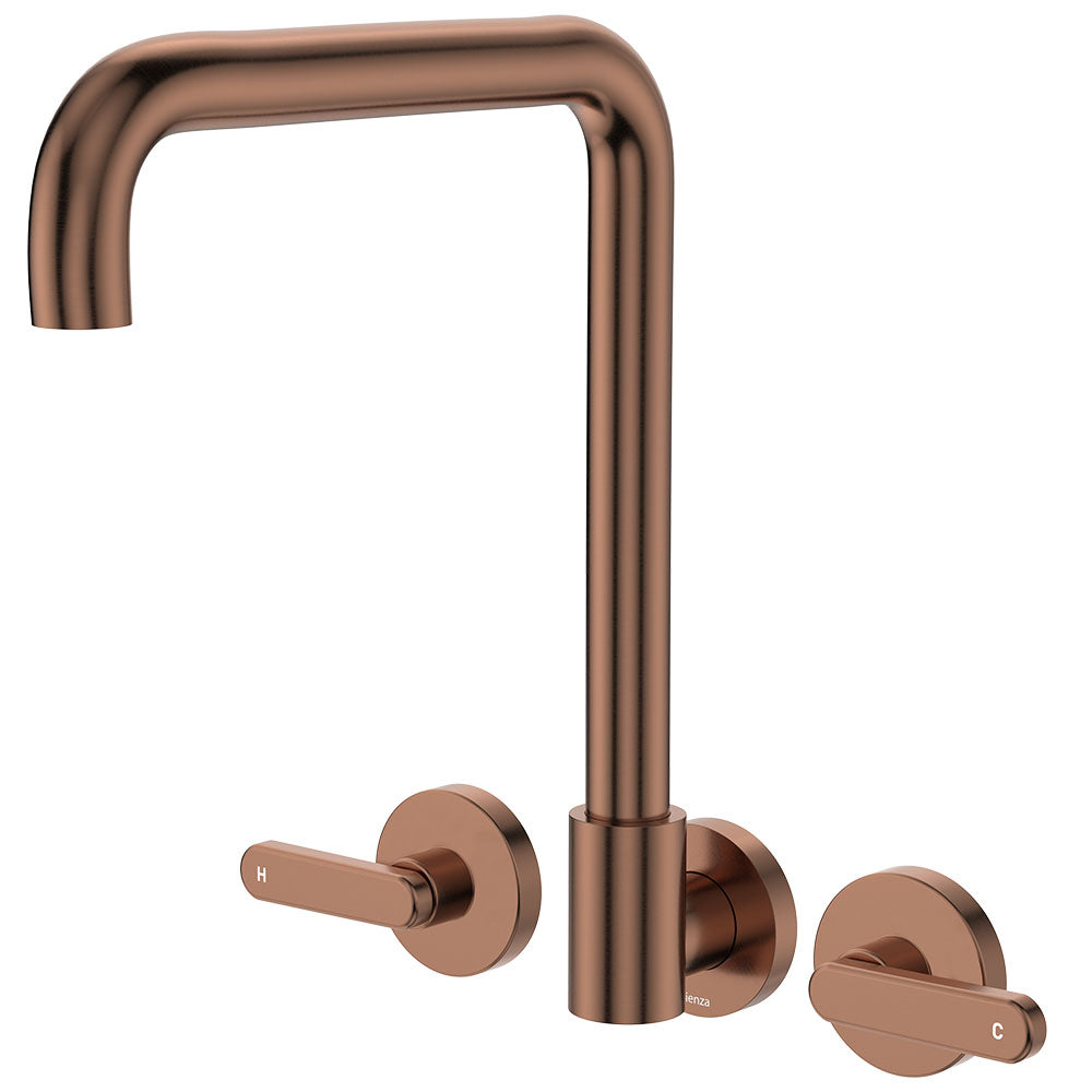 Fienza Kaya Squareline Wall Set, Lever Taps