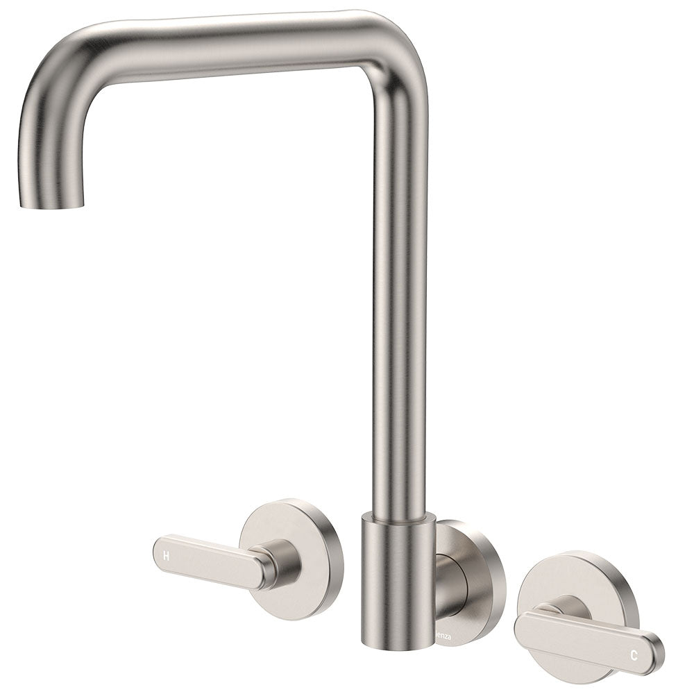 Fienza Kaya Squareline Wall Set, Lever Taps