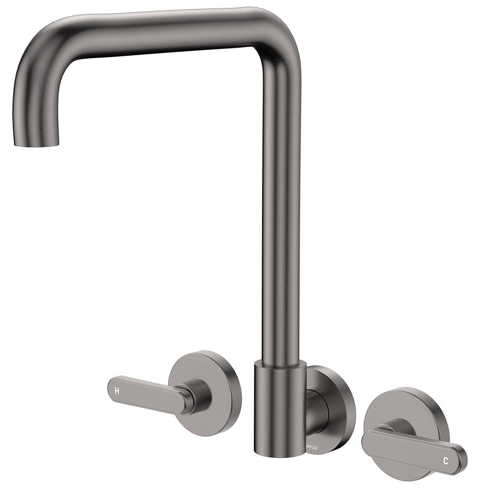 Fienza Kaya Squareline Wall Set, Lever Taps