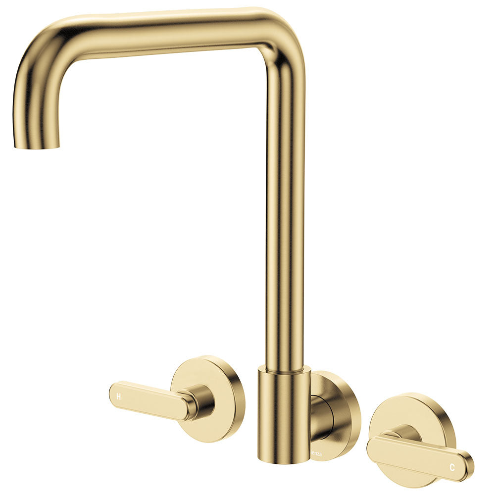 Fienza Kaya Squareline Wall Set, Lever Taps