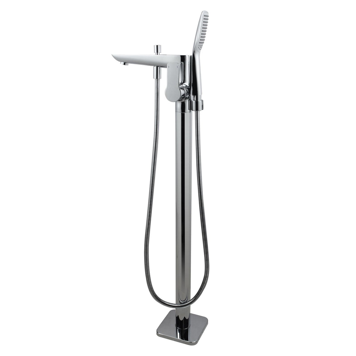 Chrome Floor Standing Mixer With Diverter &amp; Handheld Shower(Brass)
