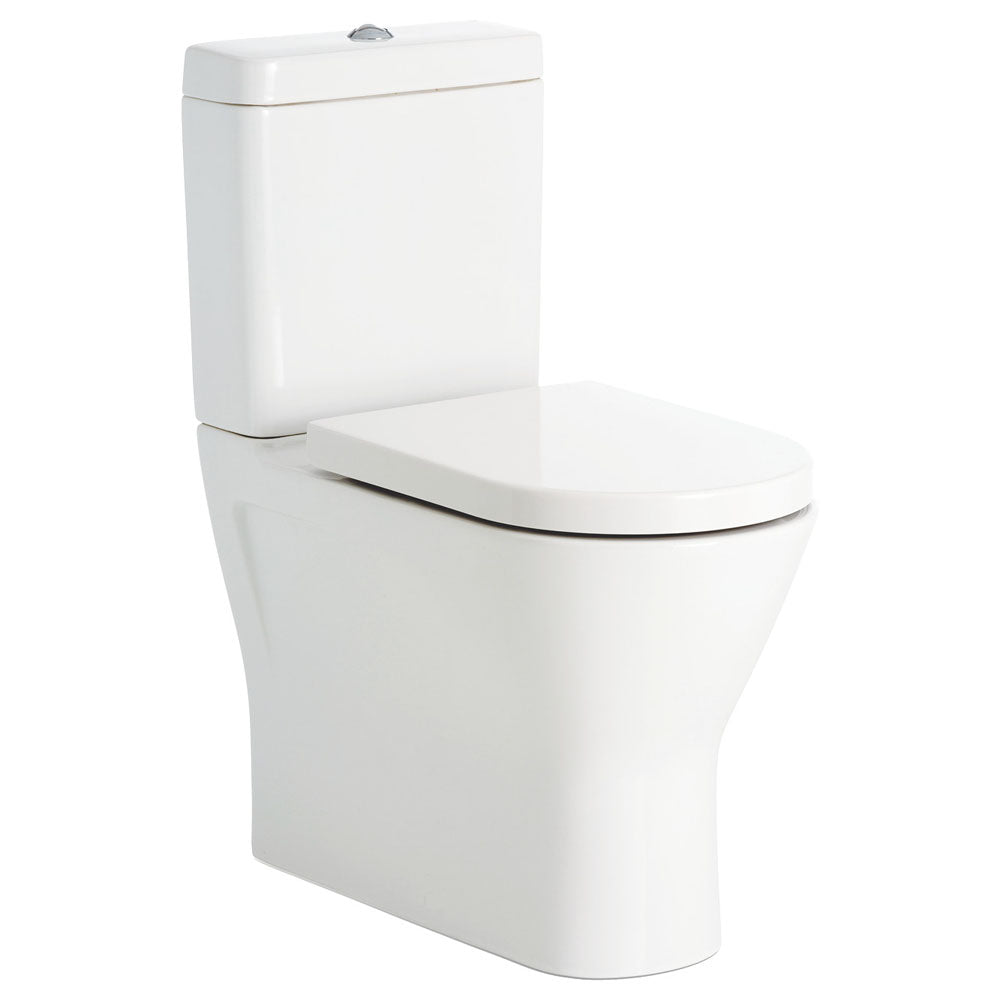 Fienza RAK Resort Back-to-Wall Toilet Suite, Gloss White with Bottom Inlet