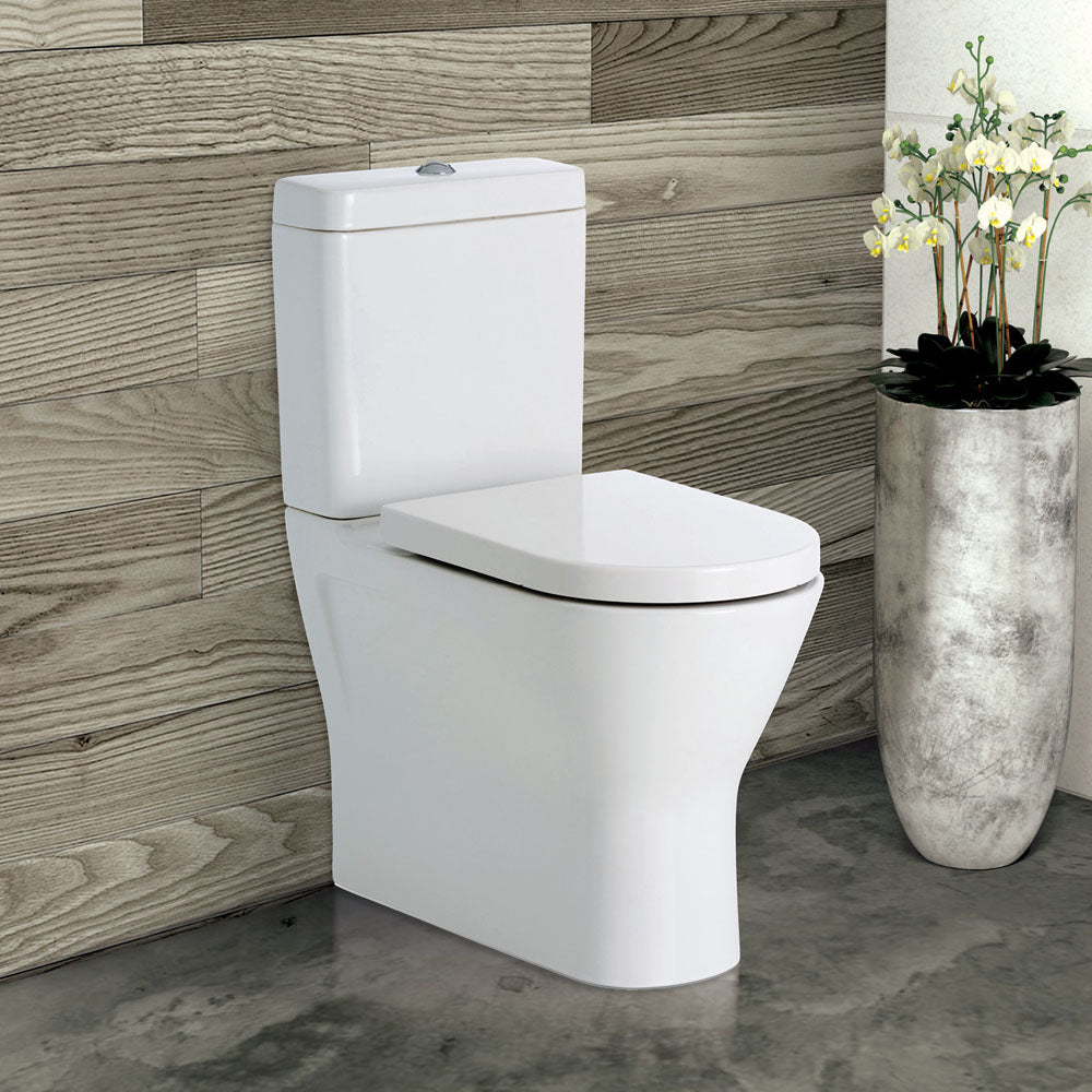Fienza RAK Resort Back-to-Wall Toilet Suite, Gloss White with Bottom Inlet
