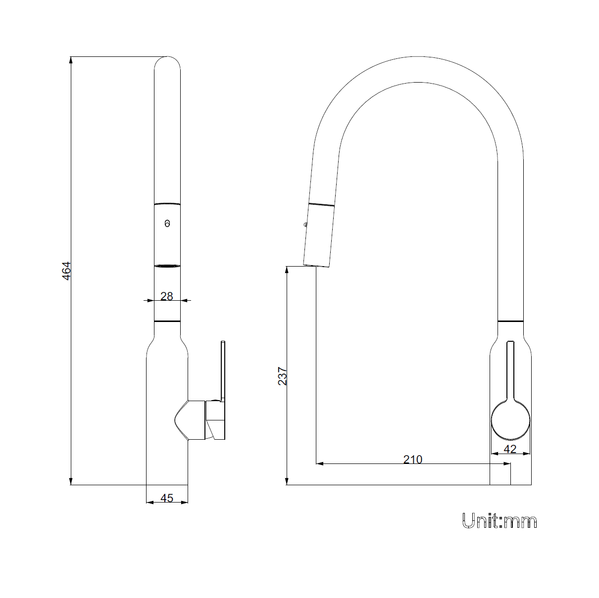 Navona Carysil Round Pull Out Kitchen Mixer