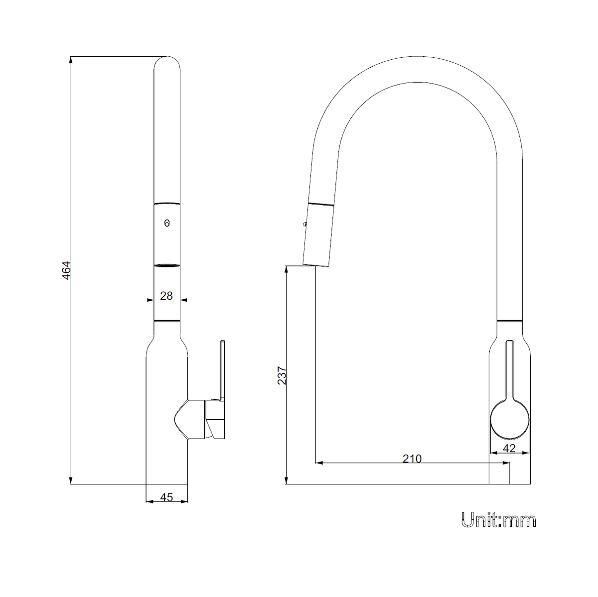 Navona Carysil Round Pull Out Kitchen Mixer