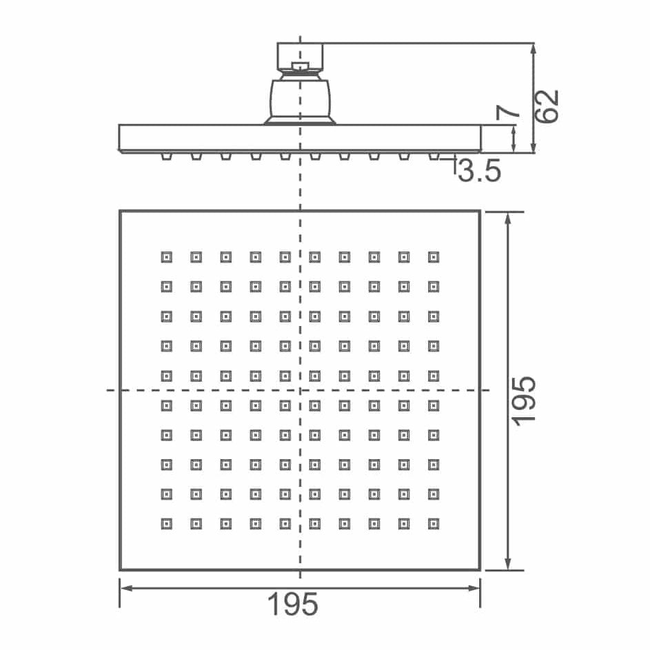 DOCCIA 200 Square Shower Head (SH SQ08)