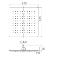 DOCCIA 250 Square Shower Head (SH SQ250)