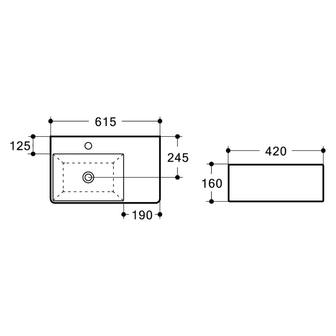 URBANO Wall Hung Basin (WB 6141)