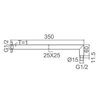 DOCCIA Square L-Shape Shower Arm (SH SQARM)