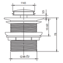 40mm Pop up Waste without Overflow