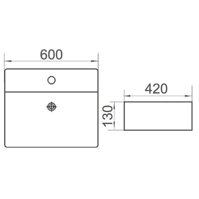 BRAVO 600 Above Counter Basin (WB 6042)