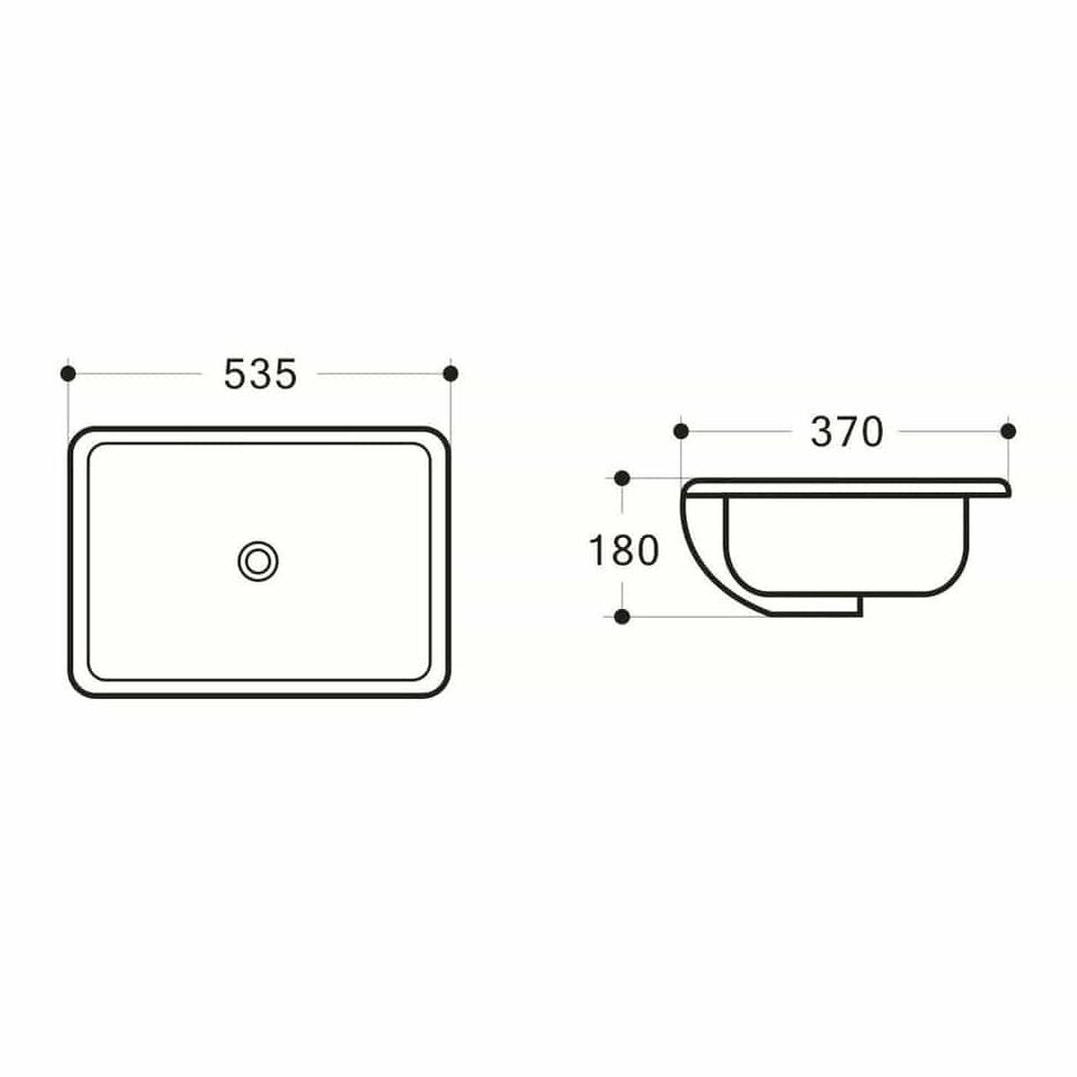 QUBI Under Counter Basin WB 5038B - Blue Bathware 