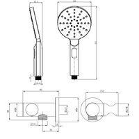 RAINJET Shower Head on Bracket (TP 008)