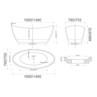 CURO Free Standing Bath Tub