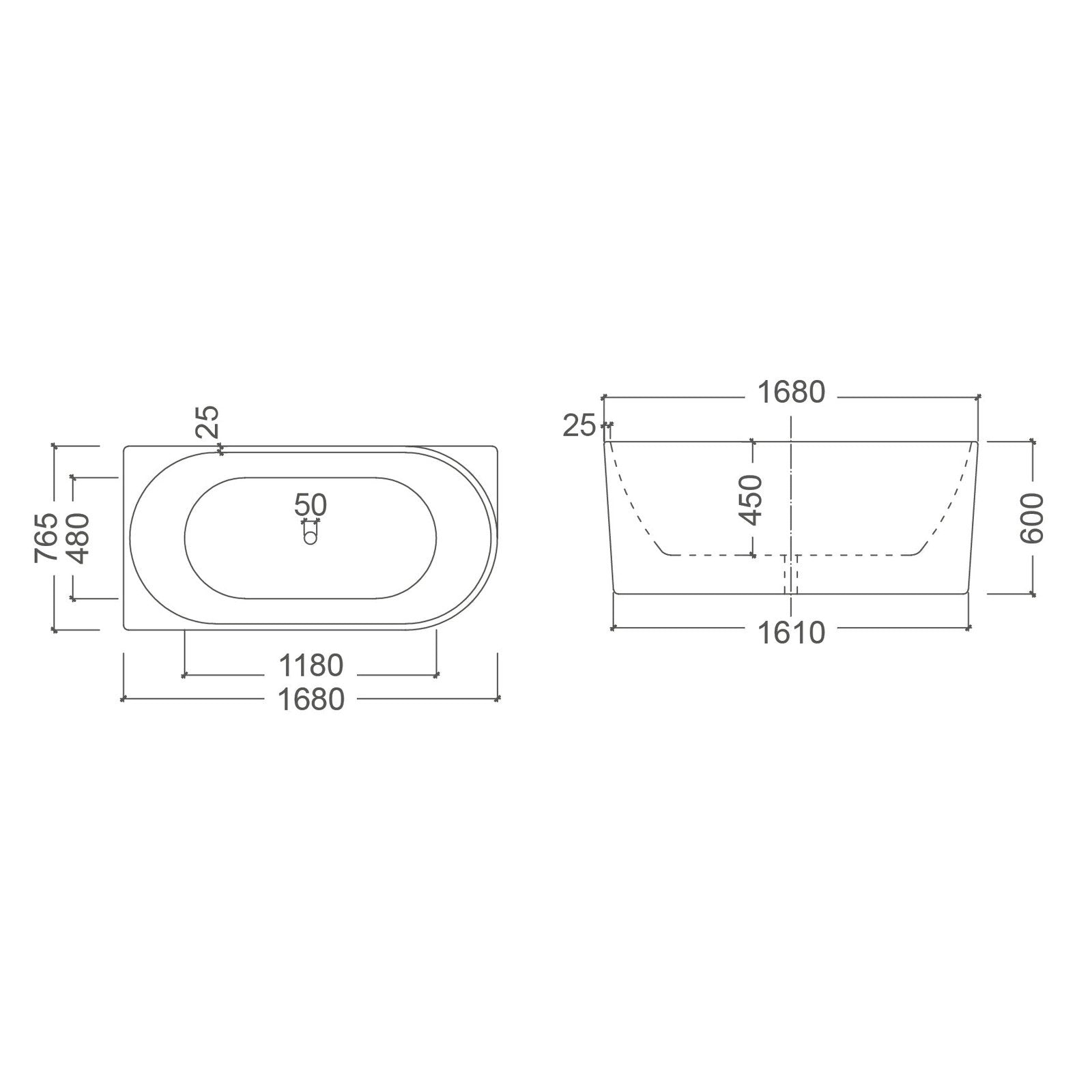 BONDI RH Free Standing Bath Tub