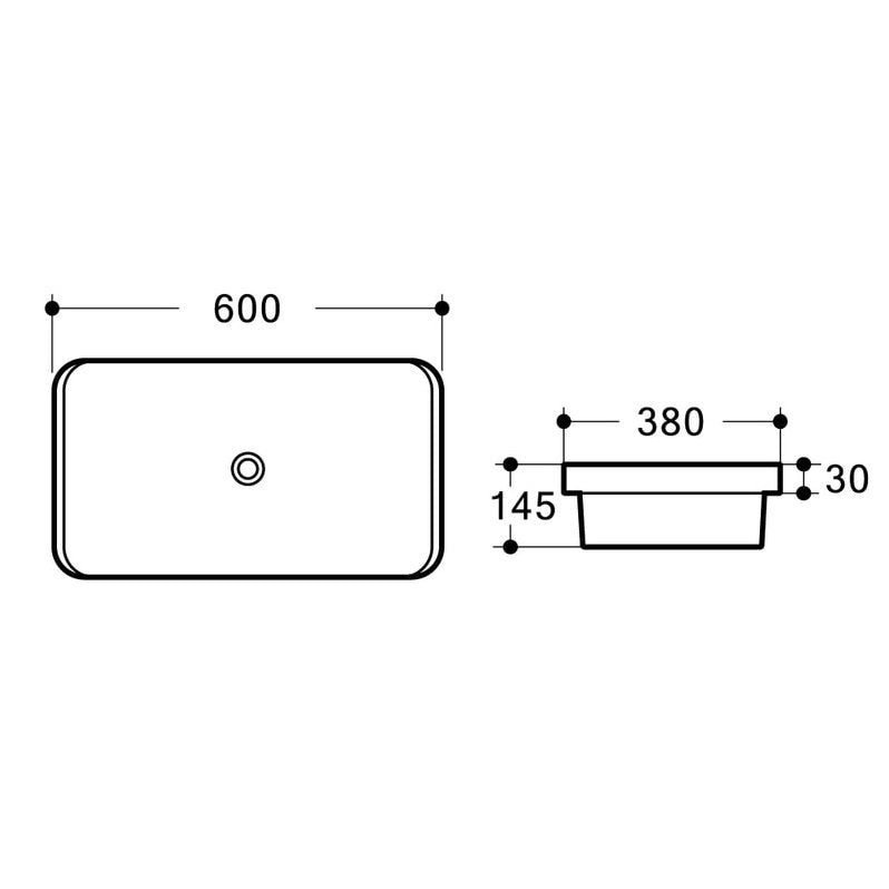 MILAN 600 Half Insert Basin (WB 6038)