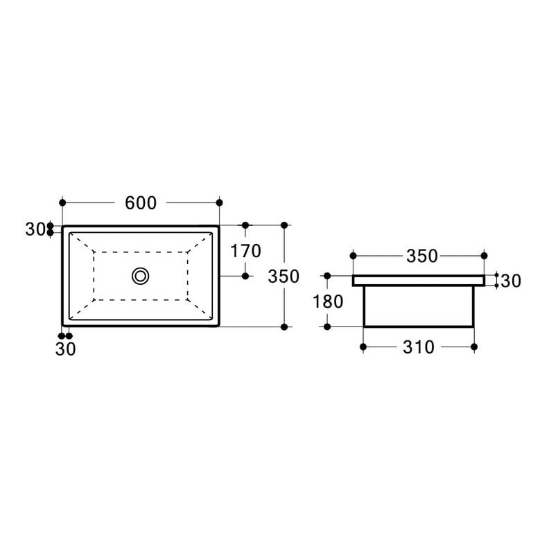 QUBI-II 600 Under Counter Basin (WB 5038AL)